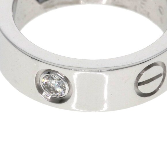 CARTIER 18k White Diamond Love Ring #50 - Picture 7 of 9